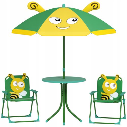  Kindermöbelset, 2 Klappstühle, Bienenmuster