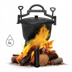 Gusseisen Standtopf Jagdtopf Lagerfeuergrill 5L