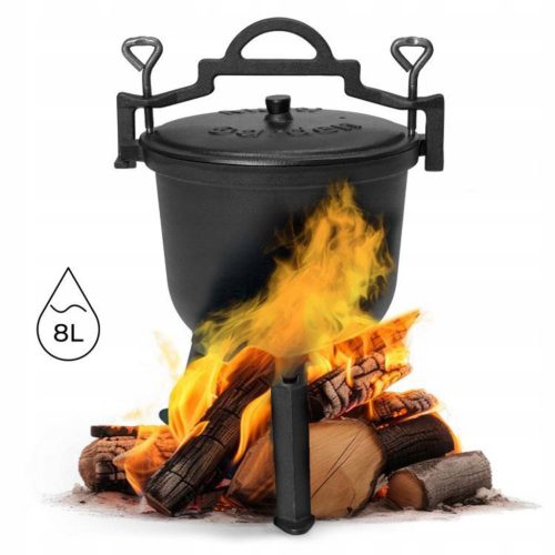  Gusseisen Standtopf Jagdkessel Lagerfeuergrill 8L