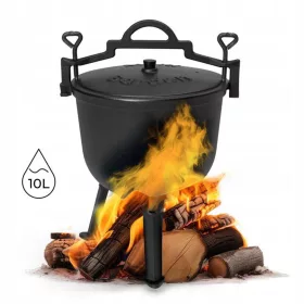  Gusseisen Standtopf Jagdtopf Lagerfeuergrill 10L