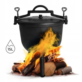  Gusseisen Standtopf Jagdtopf Lagerfeuergrill 15L