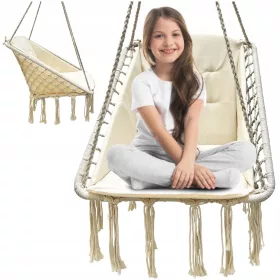    Hängesessel, Schaukel, mit dickem Kissen, skandinavischer Stil, für das Wohnzimmer