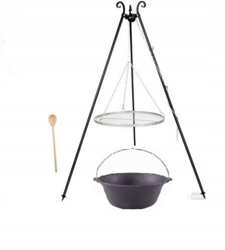  GRILL Edelstahlrost 55 cm + Gusseisentopf 8 l