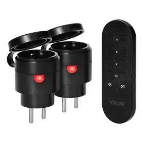   Virone RS-7 Mini Ferngesteuerte Steckdosenset 2+1, 2300W, IP44