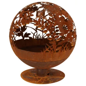    Esschert Design Kamin mit lasergeschnittenen Blumen, Rost, FF294