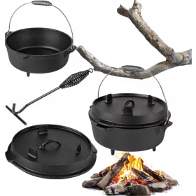    UNGARISCHER GUSSEISENTOPF JAGDTOPF 2in1 TRADITIONELL MIT XL BRATPFANNE