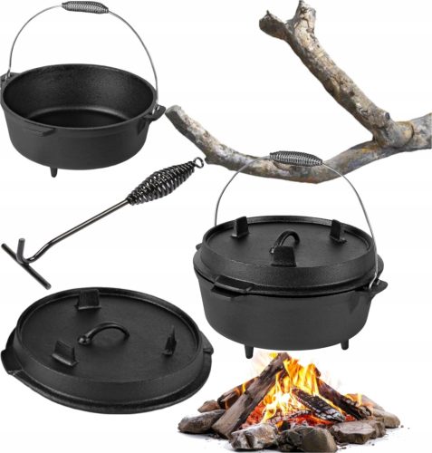  UNGARISCHER GUSSEISENTOPF JAGDTOPF 2in1 TRADITIONELL MIT XL BRATPFANNE