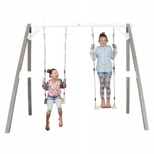  Holzschaukel mit Sitzen Axi Grau Spielplatz