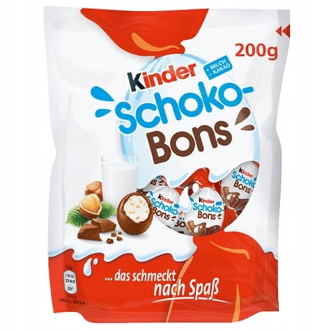 Schokobons Kinder – 2er Pack (2 x 200g), Schokoladeneier mit Milchfüllung und Haselnüssen