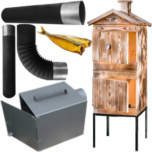  Gartenräucherkammer mit Kamin für bis zu 25 kg Lebensmittel, skandinavische Fichte, XXL