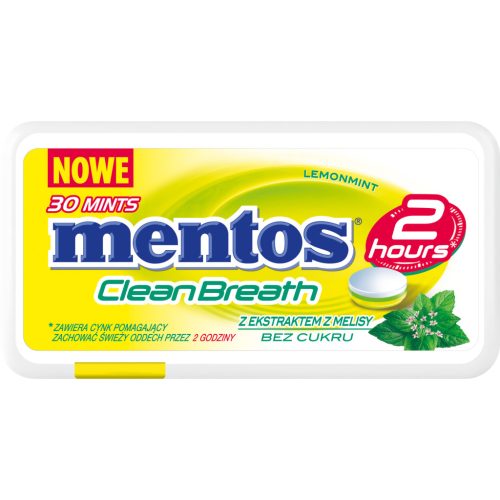Mentos Clean Breath LemonMint, 12er Packung, Zitronen-Minz-Geschmack