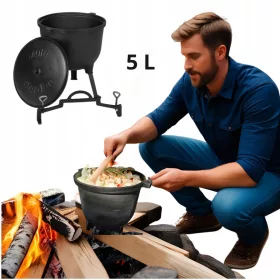  Gusseisenkessel 5l für ungarisches Lagerfeuer