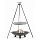  Dreibein-Gartengrill aus schwarzem Stahl, 70 cm + Garten-Bali-Feuerstelle, 80 cm