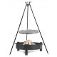  Dreibein-Gartengrill aus schwarzem Stahl, 70 cm + Gartenfeuerstelle Haiti, 80 cm