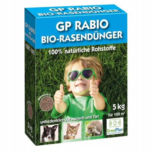  GREENPLAN Rasendünger GP Rabio BIO organisch Langzeitwirkung 5 kg