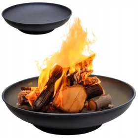    Gartenfeuerstelle Roma 60 cm für Lagerfeuer Grillkessel Stahl schwarz