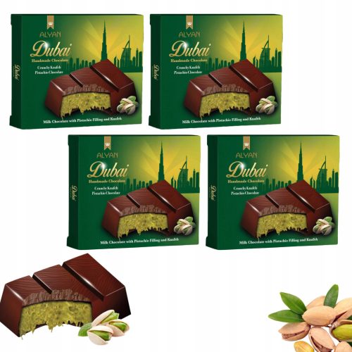 Dubai Milchschokolade mit Pistazienfüllung und knuspriger Kunafa | 100g, 4er-Pack