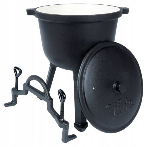  Gusseisen emaillierter Kessel VILDE 4L Jagdtopf Braten Grill