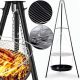  Gartenfeuerstelle mit Dreibein und Grill, 45 cm, 152 cm, zum Aufhängen, 2-in-1, verstellbar