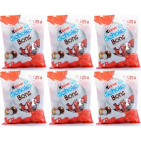   6x Kinder Schoko Bons, 125g - Schokoladig-Nussige Kleinigkeiten