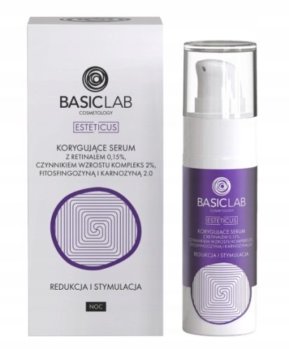 BasicLab Korrigierendes Serum mit 0,15% Retinal für Abendpflege, 30ml