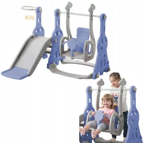  Kinderrutsche 4 in 1 Gartenspielplatz Schaukel Leiter Korb
