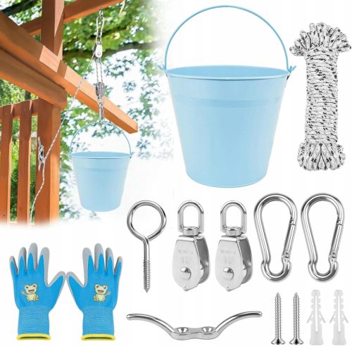  KINDERSPIELZEUG FLASCHENZUG GARTENSPIELZEUG MIT METALLEIMER