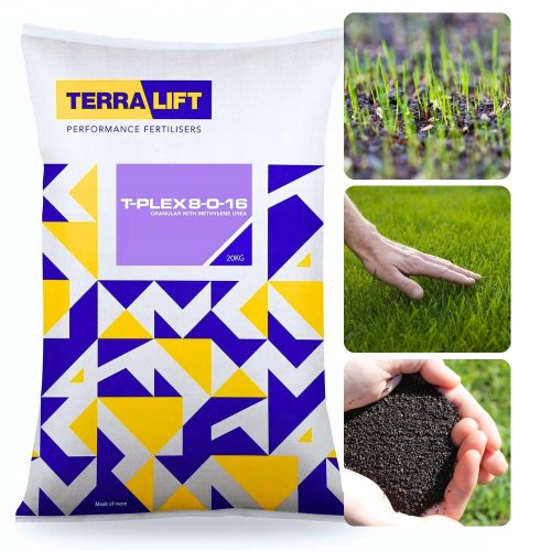  TERRALIFT ORGANISCHER FRÜHJAHRS-SOMMERDÜNGER FÜR RASENGRAS T-PLEX 8-0-16 20KG