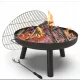  Gartenfeuerstelle mit Rost und Schürhaken Ø60 schwarz Campinggrill