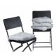  4er Set Gartenstuhlkissen, dick grau