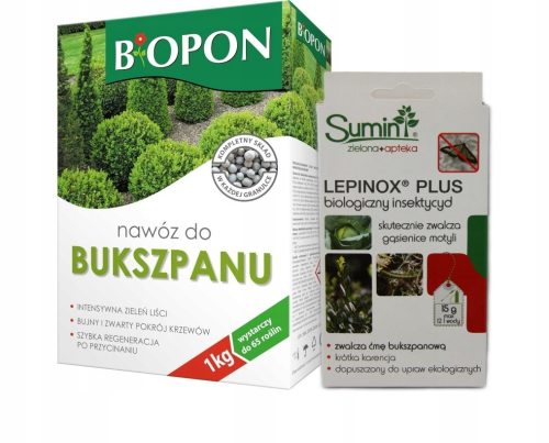 Biopon Dünger für Buchsbaum 1kg + Lepinox Plus Biologisches Insektizid 15g