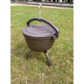  Gusseisentopf Jagd 7L gebranntes Feuer Grill Braten