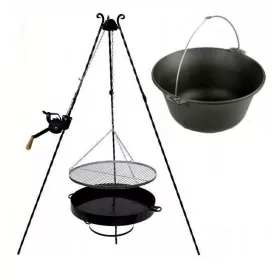  Grillrost EDELSTAHL 80 cm Kaminhaspel Kessel Gusseisen 8 L