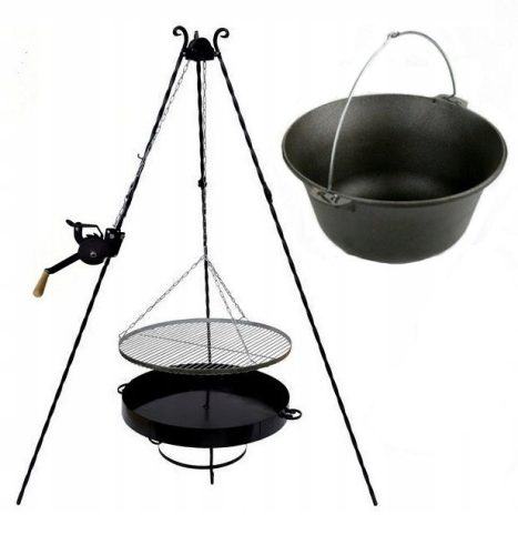  Grillrost EDELSTAHL 80 cm Kaminhaspel Kessel Gusseisen 8 L