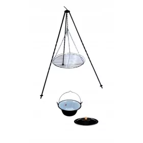  GRILL 50CM GESCHMIEDETES DREIBEIN + 8L KESSEL MIT DECKEL