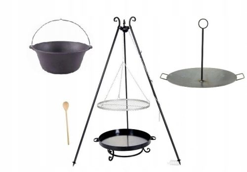  FI60 GRILL + GUSSEISENTOPF 11L BRATPFANNE 50 cm 2in1