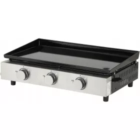    Happy Garden Merida Gasgrill 3 Brenner Plancha Emaillierte Platte 60x35cm