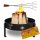  Gartenkamin 70cm Grill Stahl Feuer 2mm Kessel Politur + Zubehör