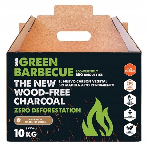  SPITZE! GBE Green BBQ Öko-Holzfreie Briketts mit Haselnussschale, 10 kg