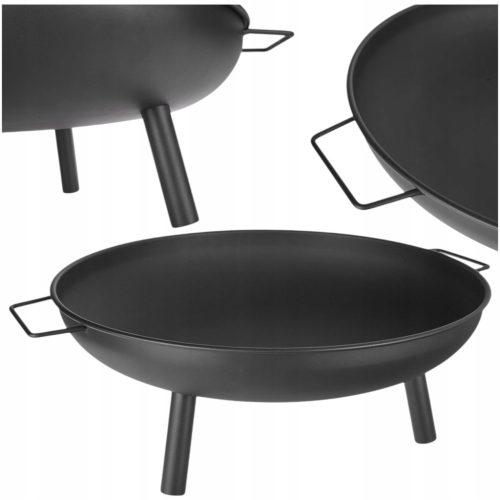  Gartenfeuerstelle, Gartengrill, 58 cm, rund, Lagerfeuerschale, Griffe