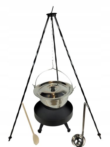  Edelstahlkessel 10 l + Schöpfkelle FEUERSTELLE 40 cm Dreibein 120 cm