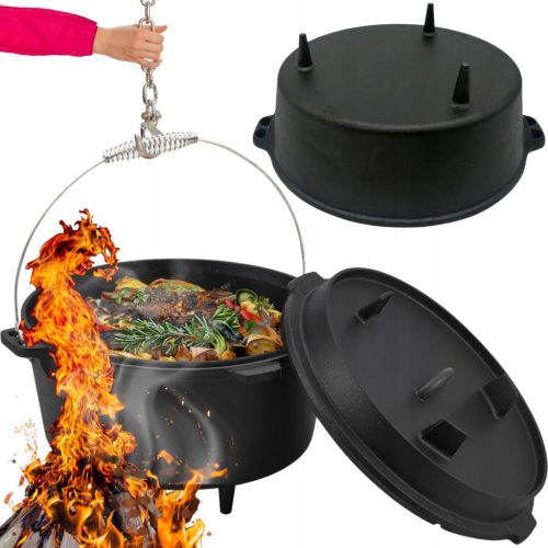  Hängetopf aus Gusseisen, ungarischer Jagdtopf, 6 l, für Lagerfeuergrill