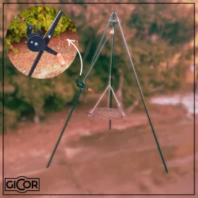    KLAPPBARER STATIV MIT SPULE GRILL LAGERFEUER HERSTELLER GICOR