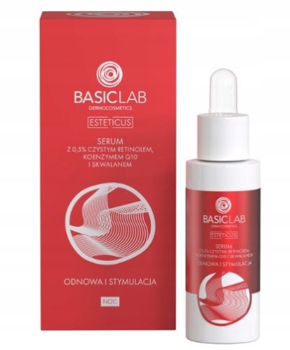 BasicLab Esteticus Serum serum z 0.5% czystym Retinolem. Koenzymem Q10 i Skwalanem 30ml