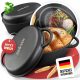  Gusseisentopf Kessel Grill Lagerfeuer 8L Ständer Jagd Halter Dutch Oven