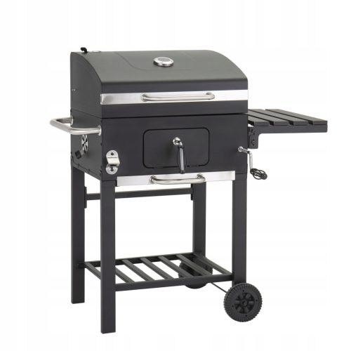  Garten-Holzkohlegrill Gusseisenrost mit Deckel Thermometer Abdeckung Landmann