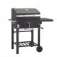  Garten-Holzkohlegrill Gusseisenrost mit Deckel Thermometer Abdeckung Landmann
