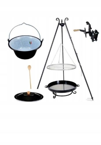  GRILL XXL ROLLE FIREPELLER 80cm EDELSTAHLROST 80 cm + KESSEL 13 L