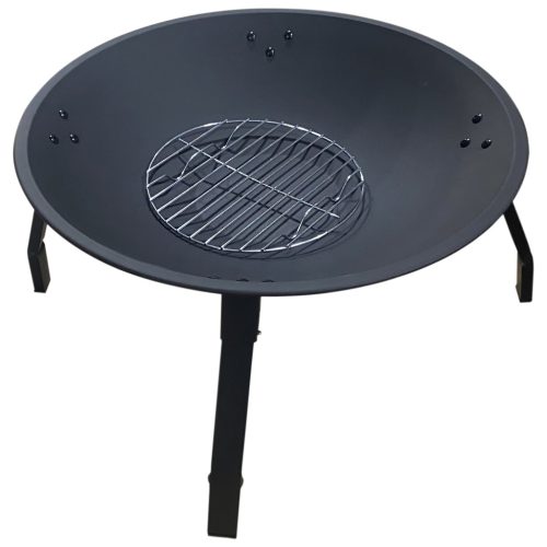  Gartenkamin für Lagerfeuer Grillkessel Stahl schwarz groß 55 cm