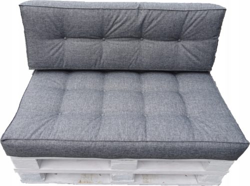  Kissen für eine Palette 120 x 80 grau gerade Rückenlehne